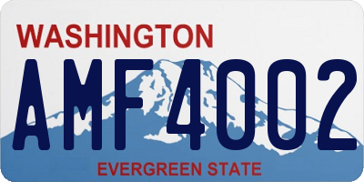 WA license plate AMF4002