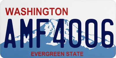 WA license plate AMF4006