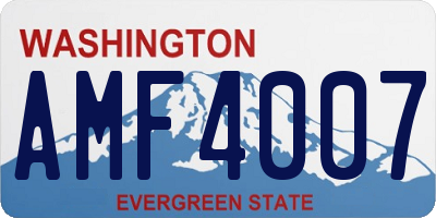 WA license plate AMF4007