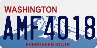 WA license plate AMF4018