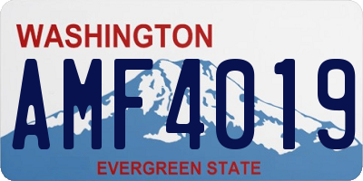 WA license plate AMF4019