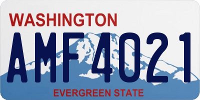 WA license plate AMF4021