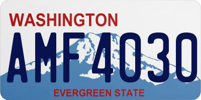 WA license plate AMF4030