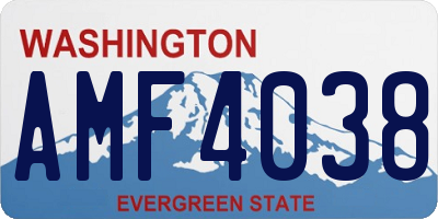 WA license plate AMF4038