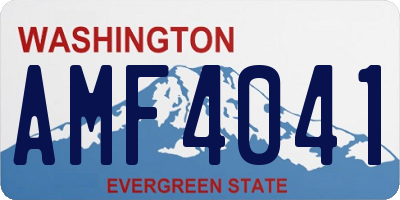 WA license plate AMF4041