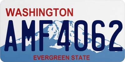WA license plate AMF4062