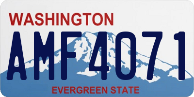 WA license plate AMF4071