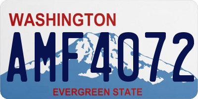 WA license plate AMF4072