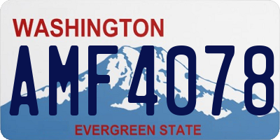 WA license plate AMF4078