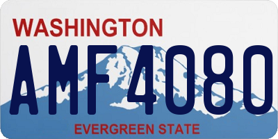 WA license plate AMF4080