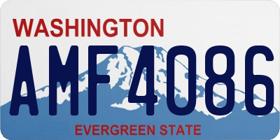 WA license plate AMF4086