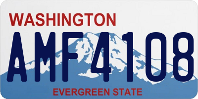 WA license plate AMF4108
