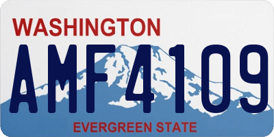 WA license plate AMF4109