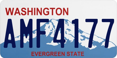 WA license plate AMF4177