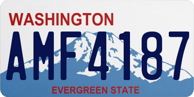 WA license plate AMF4187