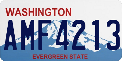 WA license plate AMF4213