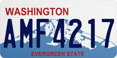 WA license plate AMF4217
