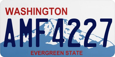 WA license plate AMF4227
