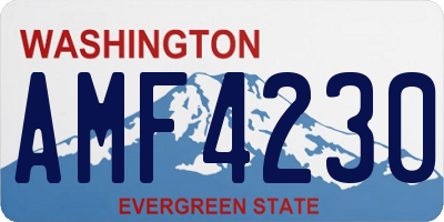 WA license plate AMF4230