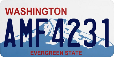 WA license plate AMF4231