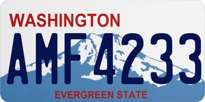 WA license plate AMF4233