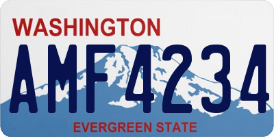 WA license plate AMF4234