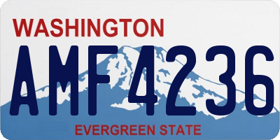 WA license plate AMF4236