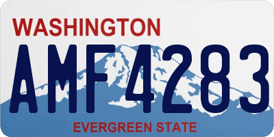 WA license plate AMF4283