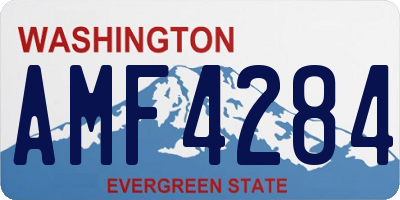 WA license plate AMF4284