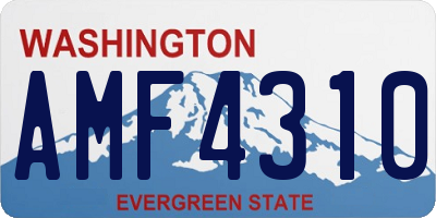 WA license plate AMF4310
