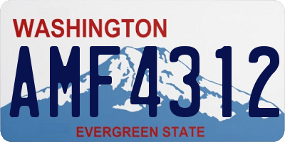 WA license plate AMF4312