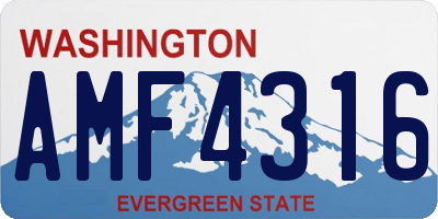 WA license plate AMF4316