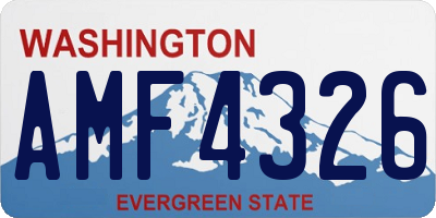 WA license plate AMF4326
