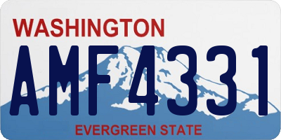 WA license plate AMF4331