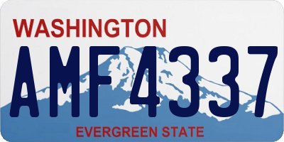 WA license plate AMF4337