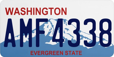 WA license plate AMF4338