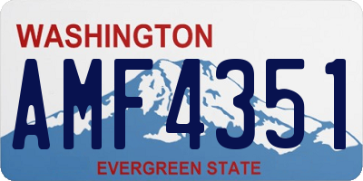 WA license plate AMF4351