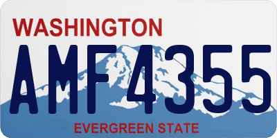 WA license plate AMF4355