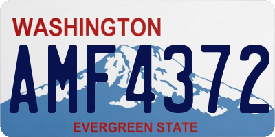 WA license plate AMF4372