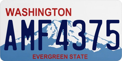 WA license plate AMF4375