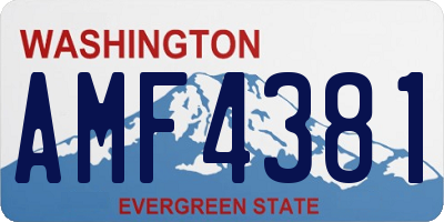 WA license plate AMF4381