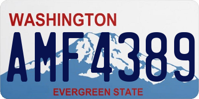 WA license plate AMF4389
