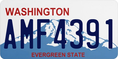 WA license plate AMF4391