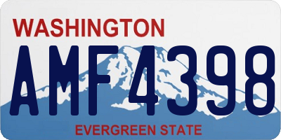 WA license plate AMF4398
