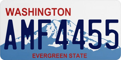 WA license plate AMF4455
