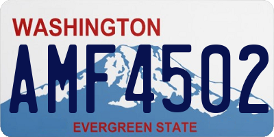 WA license plate AMF4502