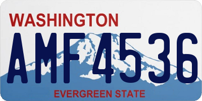 WA license plate AMF4536