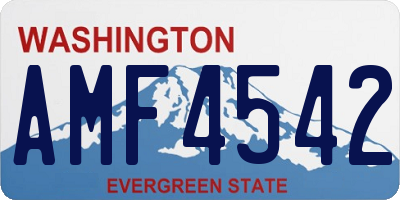 WA license plate AMF4542