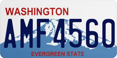 WA license plate AMF4560