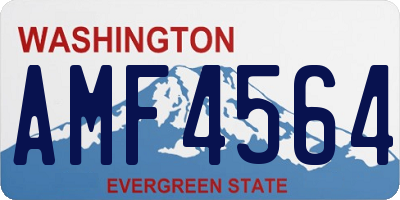 WA license plate AMF4564
